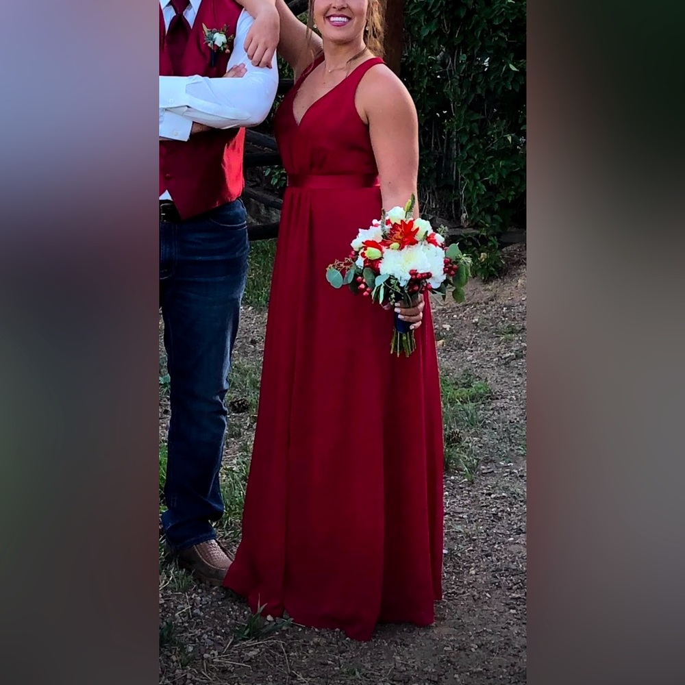 Red bridesmaid dress